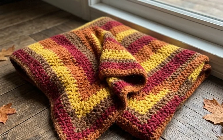 Falling Leaves Throw Blanket: Free Beginner Crochet Path