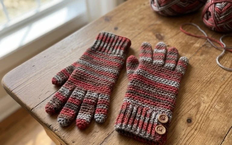 Easy Sock Yarn Gloves: Free Crochet Pattern for Beginners