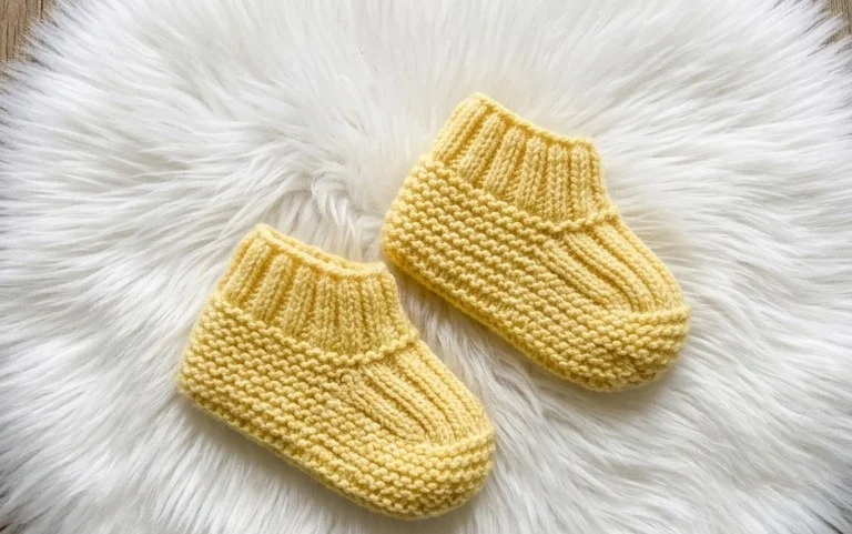 Easy Knit Simple Baby Slippers: Free Beginner Pattern