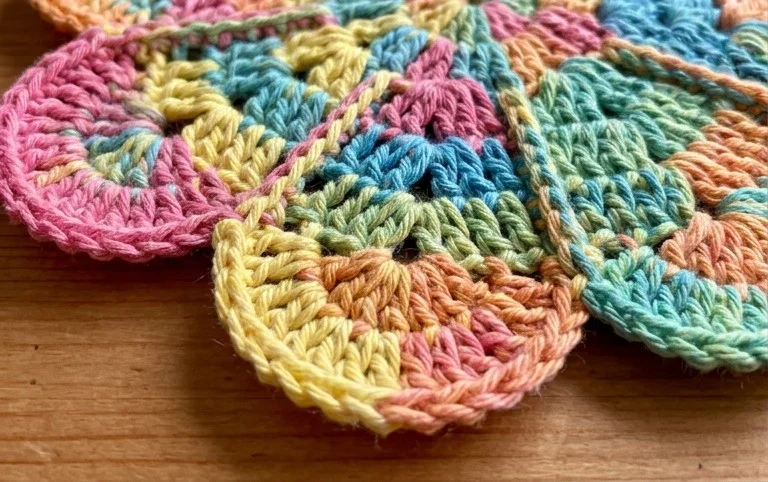Flower Power Dishcloth Crochet Free Pattern