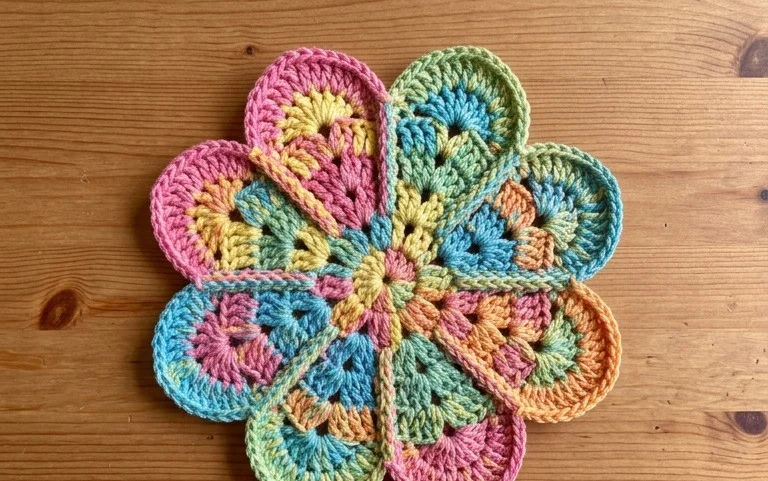 Flower Power Dishcloth: Free Beginner Crochet Pattern