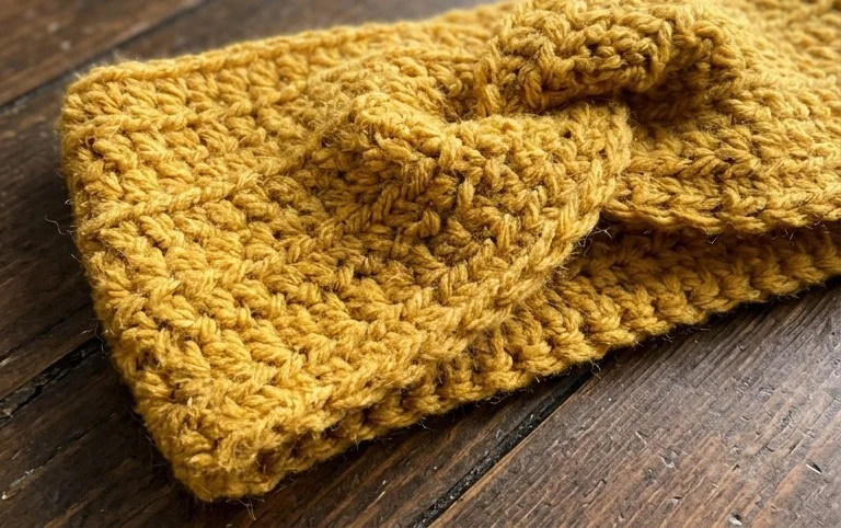 Simple Crochet Ear Warmer Free Pattern for Beginners - Maria's Blue Crayon