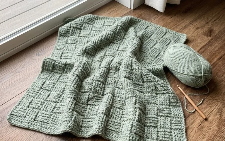 Crochet Basket Weave Blanket: Easy Free Step-by-Step Guide
