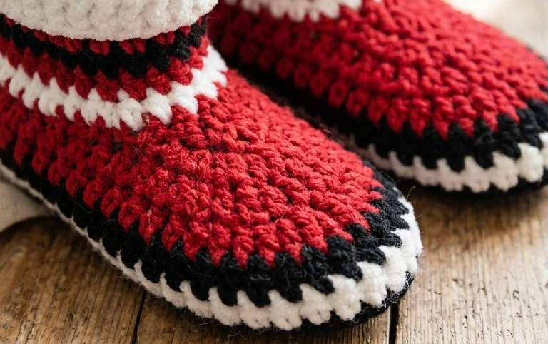 Crochet Christmas Adult Slippers Free Patterns tutorials