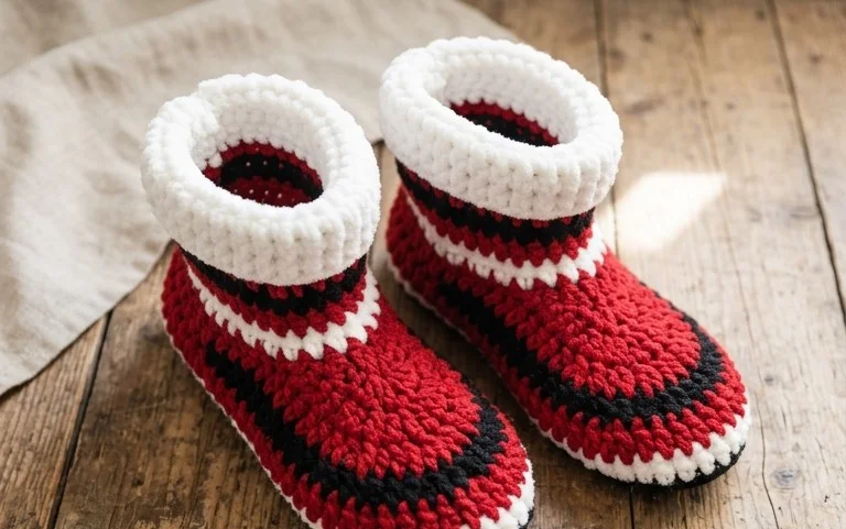 Easy Crochet Christmas Slippers: Free Step-by-Step Guide