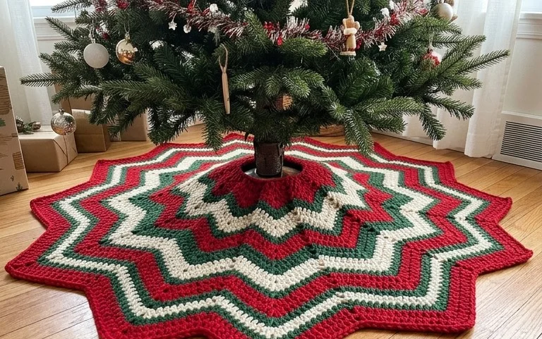 Easy Christmas Tree Skirt: Free Crochet Patterns